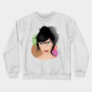 Beautiful girl with glasses Crewneck Sweatshirt